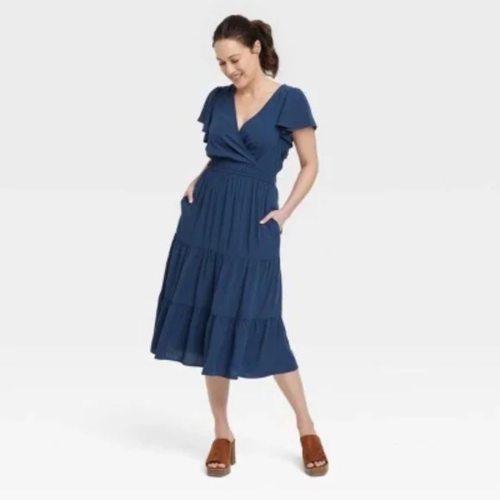 Knox Rose Women's Flutter Tiered A-Line Dress